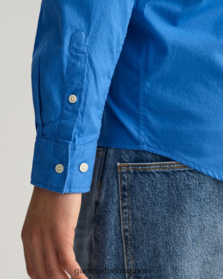 GANT jeugd paleis blauw katoenen twill overhemd voor tienerjongens R48460832