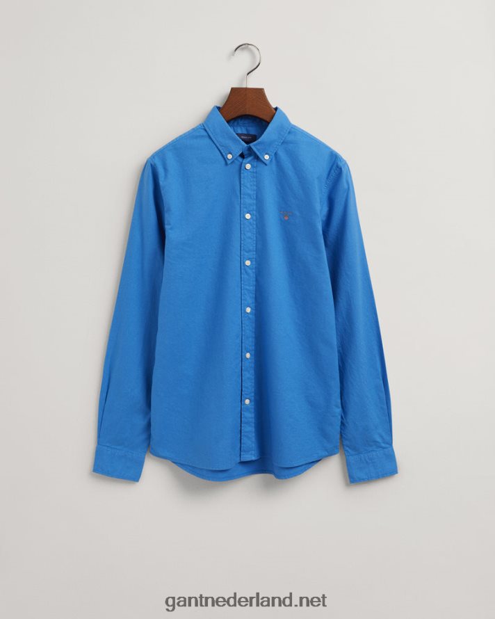 GANT jeugd paleis blauw katoenen twill overhemd voor tienerjongens R48460832
