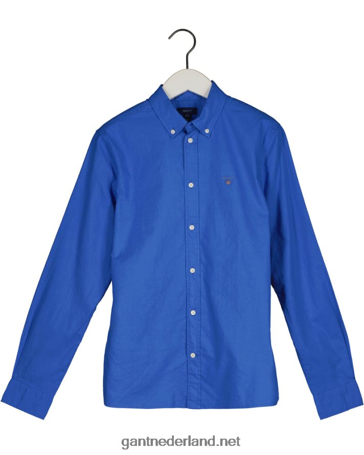 GANT jeugd paleis blauw katoenen twill overhemd voor tienerjongens R48460832