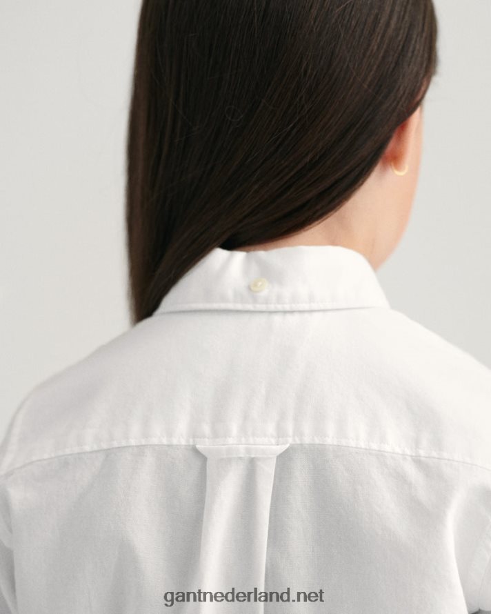 GANT jeugd wit Oxford-overhemd uit het archief voor kinderen R48460838