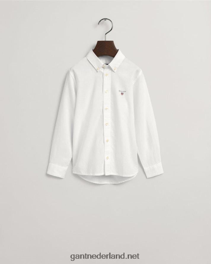 GANT jeugd wit Oxford-overhemd uit het archief voor kinderen R48460838