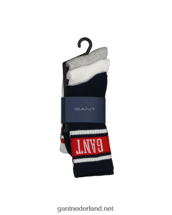 GANT jeugd avond blauw kinderen 3-pack sokken R48460874