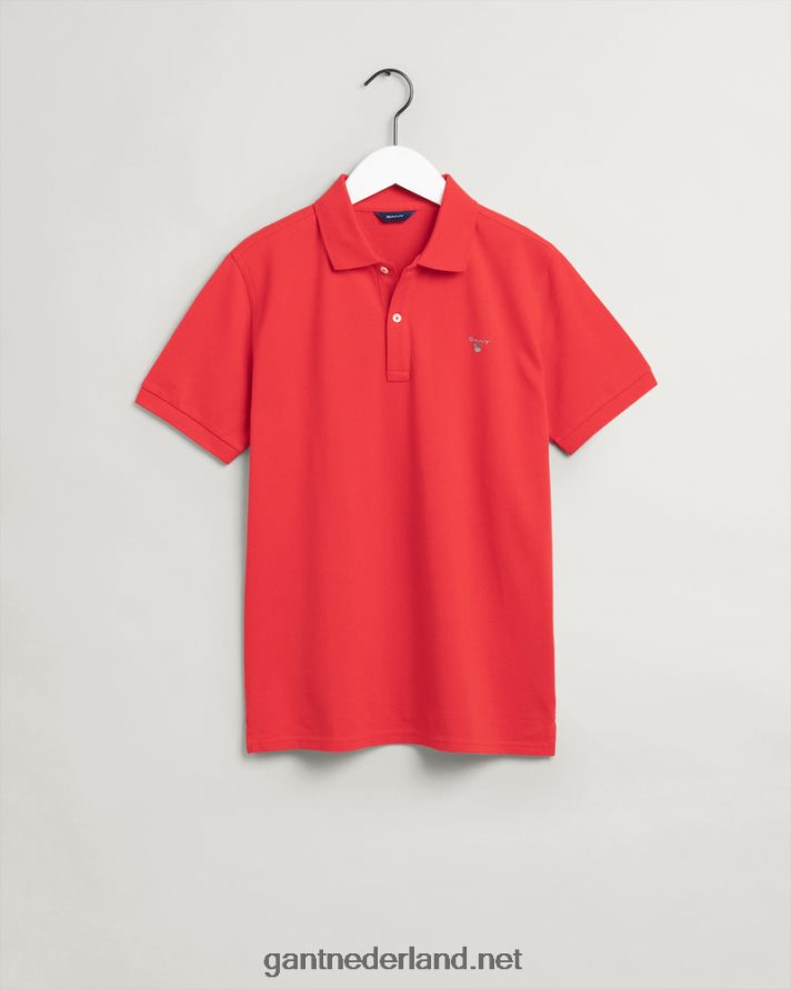 GANT jeugd fel rood origineel piqué poloshirt voor tieners R48460796