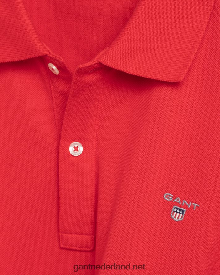GANT jeugd fel rood origineel piqué poloshirt voor tieners R48460796