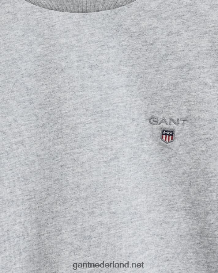 GANT jeugd lichtgrijs gemêleerd origineel t-shirt voor kinderen R48460805