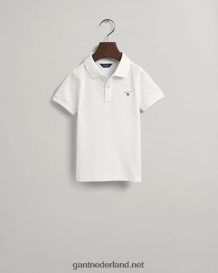 GANT jeugd wit origineel piqué poloshirt voor kinderen R48460812