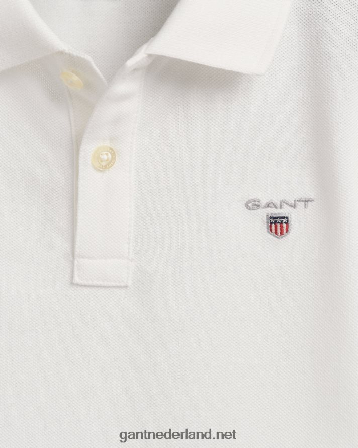 GANT jeugd wit origineel piqué poloshirt voor kinderen R48460812