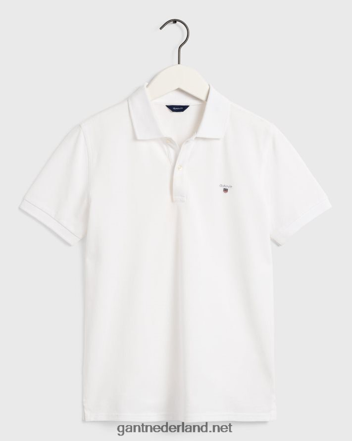 GANT jeugd wit origineel piqué poloshirt voor tieners R48460809