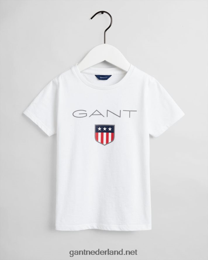 GANT jeugd wit schild t-shirt voor kinderen R48460799