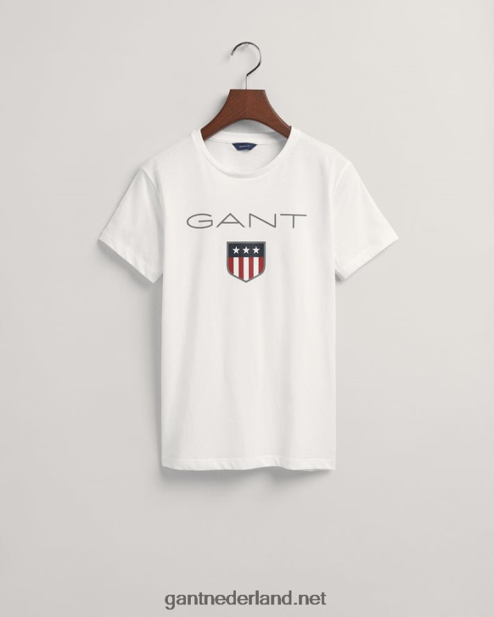 GANT jeugd wit schild t-shirt voor tieners R48460804