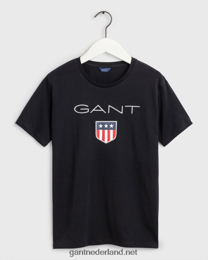GANT jeugd zwart schild t-shirt voor tieners R48460801