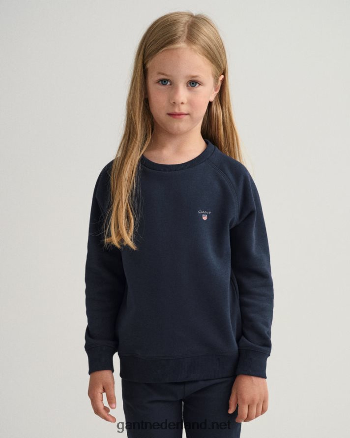 GANT jeugd avond blauw origineel sweatshirt met ronde hals voor kinderen R48460853