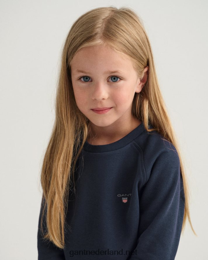 GANT jeugd avond blauw origineel sweatshirt met ronde hals voor kinderen R48460853