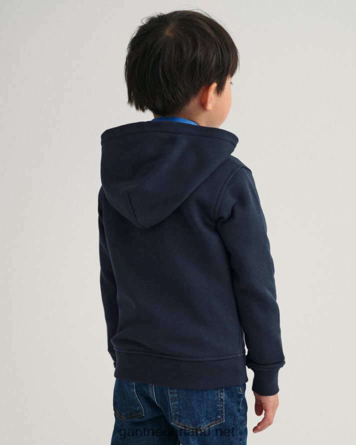 GANT jeugd avond blauw originele hoodie met ritssluiting voor kinderen R48460856