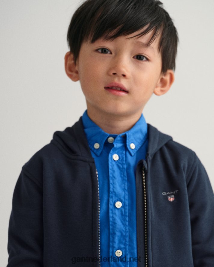 GANT jeugd avond blauw originele hoodie met ritssluiting voor kinderen R48460856