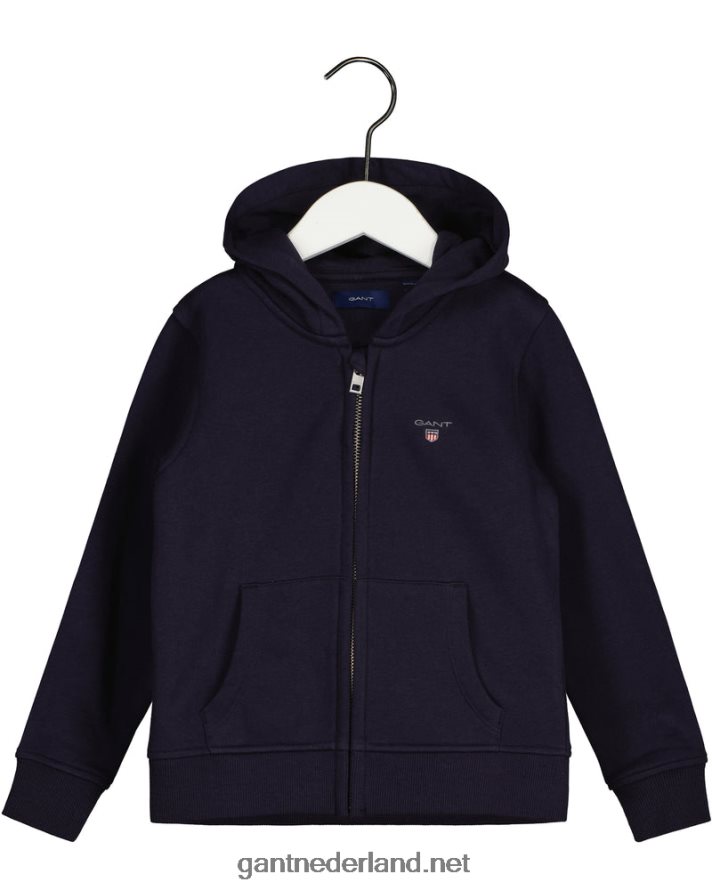 GANT jeugd avond blauw originele hoodie met ritssluiting voor kinderen R48460856