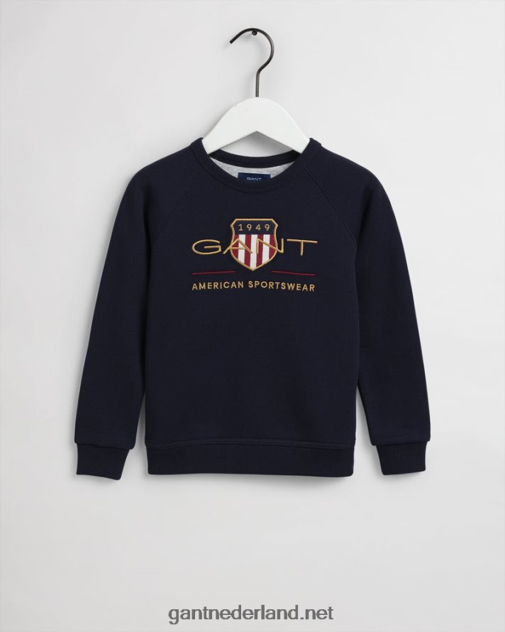 GANT jeugd avond blauw sweatshirt met ronde hals voor kinderen uit het archief R48460860