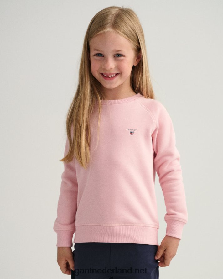 GANT jeugd preppy roze origineel sweatshirt met ronde hals voor kinderen R48460854