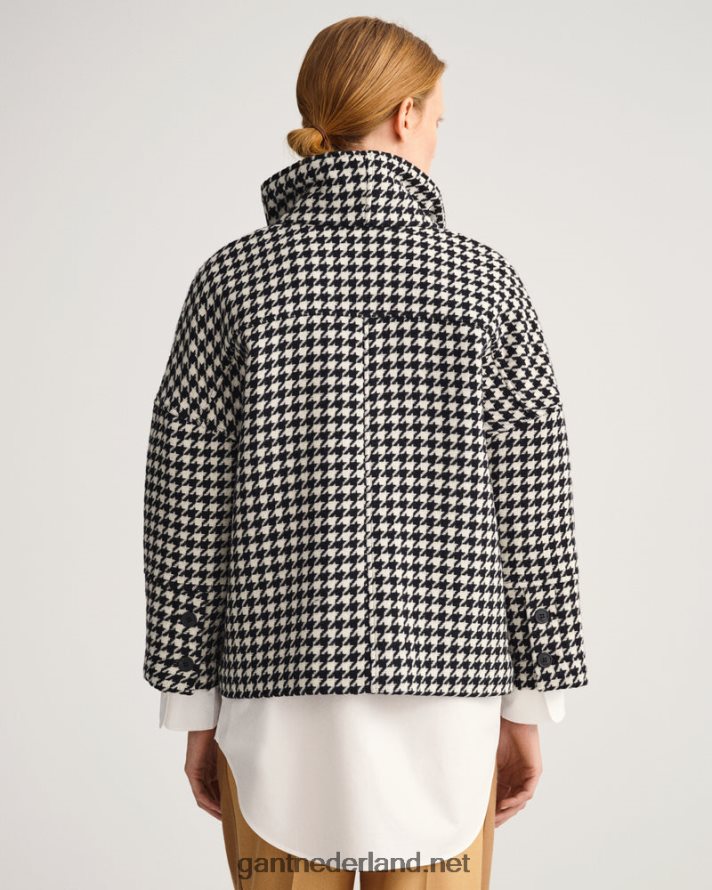 GANT vrouwen ebbenhout zwart pied-de-poule cropped jack R48460751