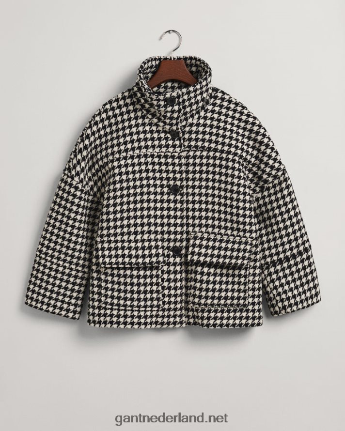 GANT vrouwen ebbenhout zwart pied-de-poule cropped jack R48460751