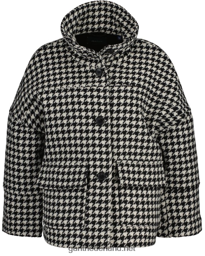 GANT vrouwen ebbenhout zwart pied-de-poule cropped jack R48460751