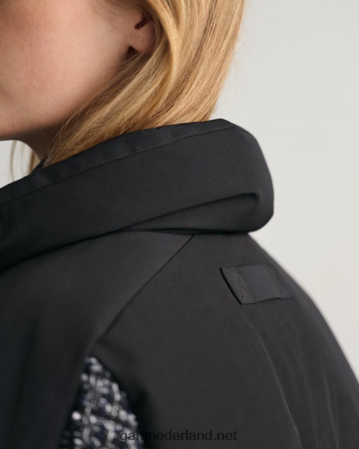 GANT vrouwen ebbenhout zwart tweed donsjack R48460754