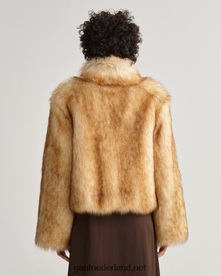 GANT vrouwen linnen kort jack van imitatiebont R48460750