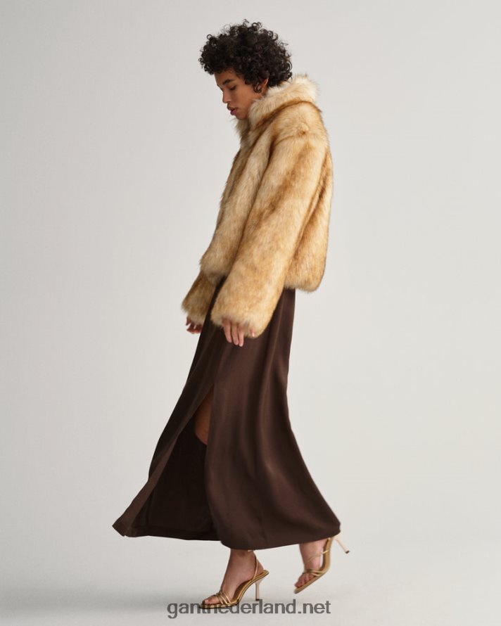 GANT vrouwen linnen kort jack van imitatiebont R48460750