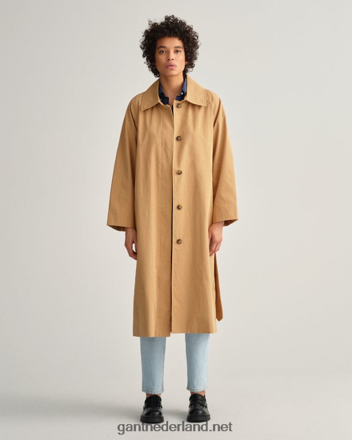 GANT vrouwen toffee-beige autojas van een katoenmix R48460753