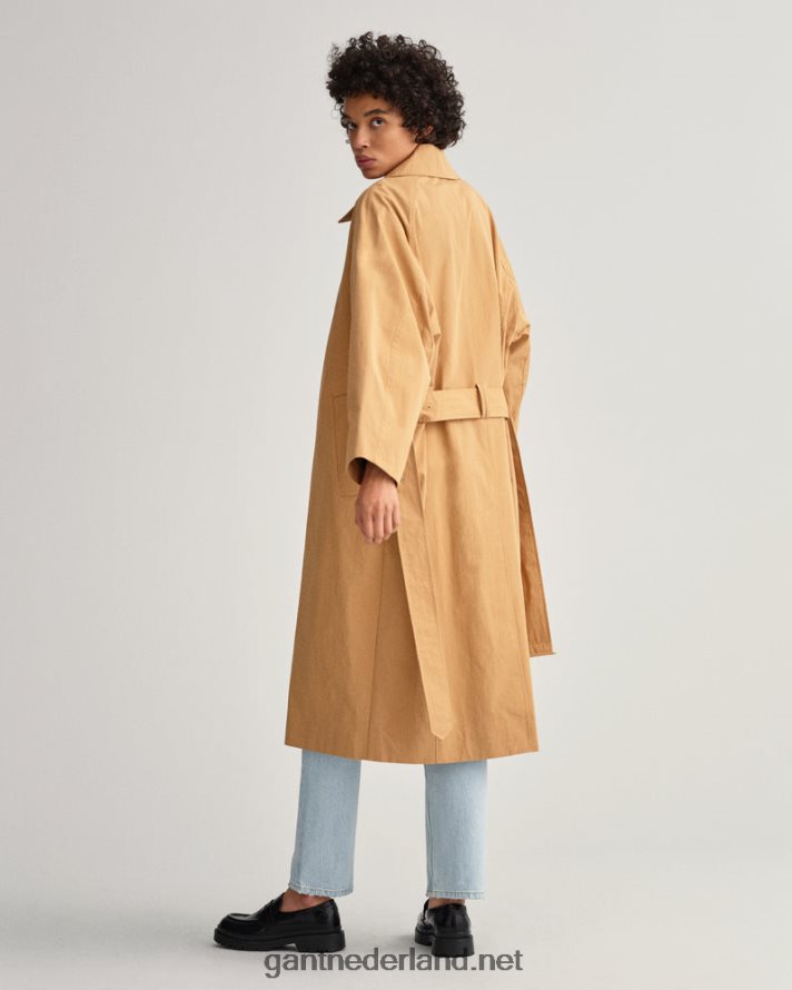 GANT vrouwen toffee-beige autojas van een katoenmix R48460753