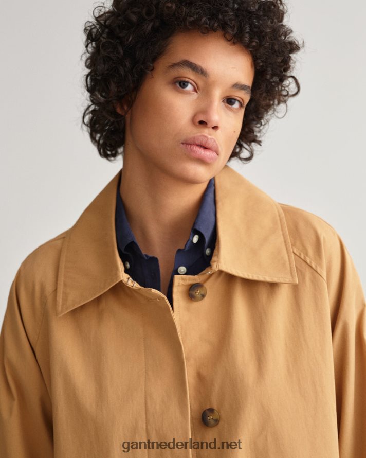 GANT vrouwen toffee-beige autojas van een katoenmix R48460753