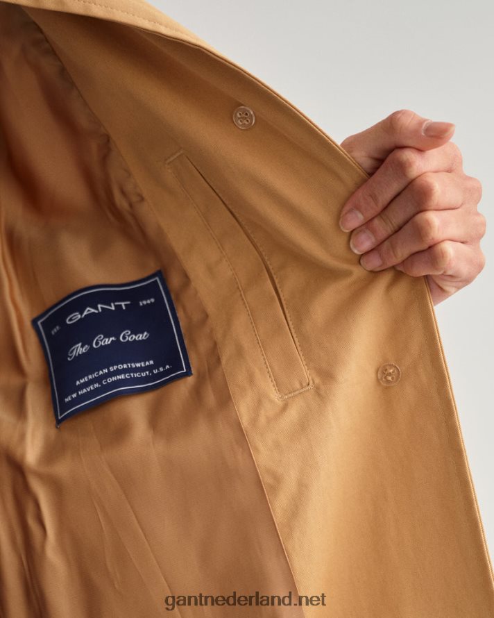 GANT vrouwen toffee-beige autojas van een katoenmix R48460753