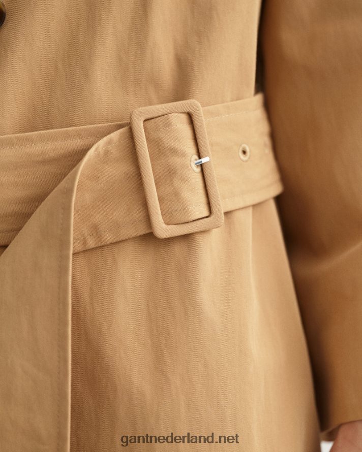 GANT vrouwen toffee-beige autojas van een katoenmix R48460753