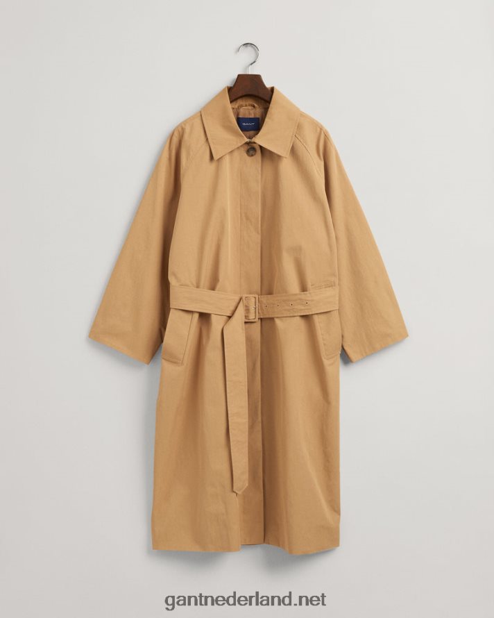 GANT vrouwen toffee-beige autojas van een katoenmix R48460753