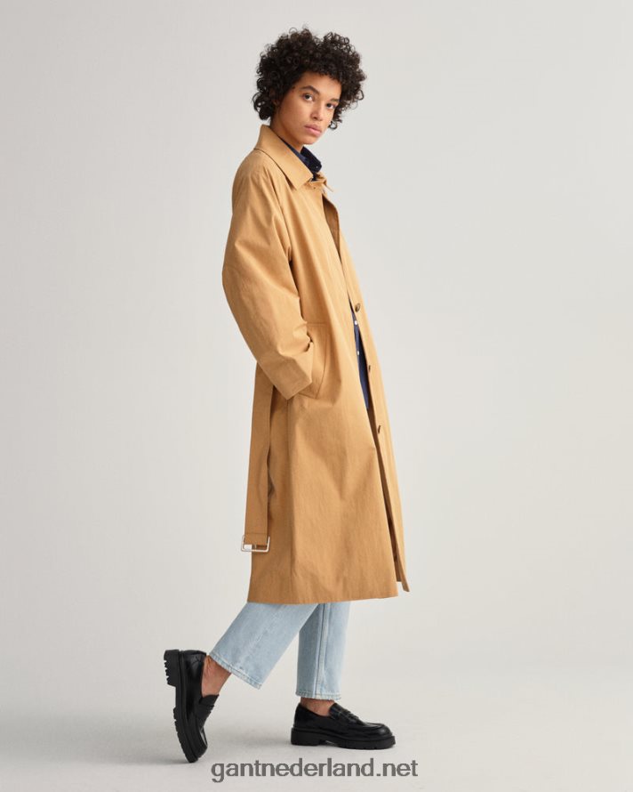 GANT vrouwen toffee-beige autojas van een katoenmix R48460753