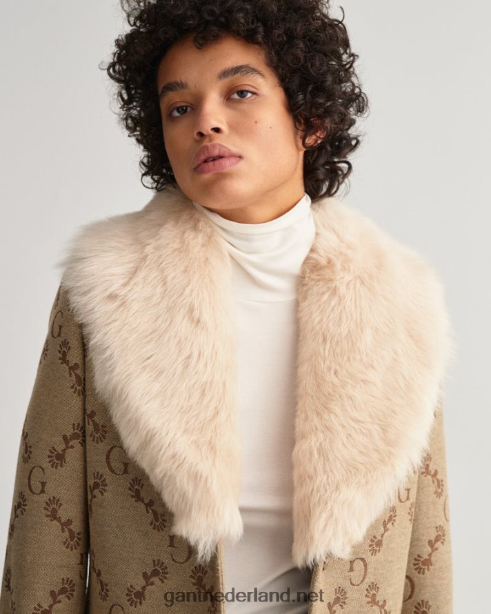 GANT vrouwen toffee-beige g monogram jacquard jas R48460758