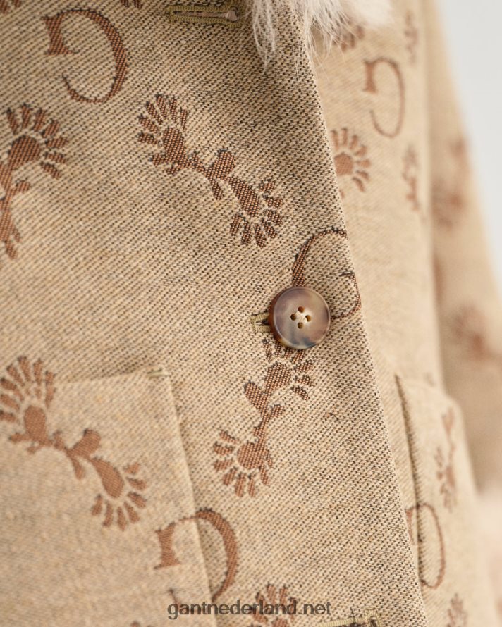 GANT vrouwen toffee-beige g monogram jacquard jas R48460758