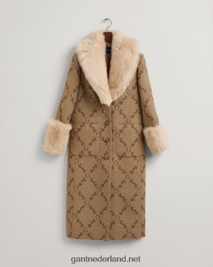 GANT vrouwen toffee-beige g monogram jacquard jas R48460758