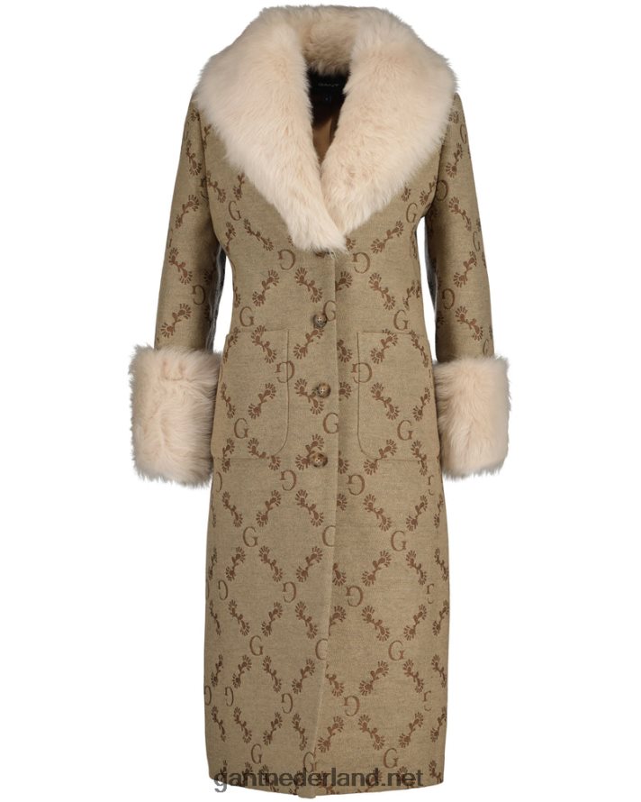 GANT vrouwen toffee-beige g monogram jacquard jas R48460758