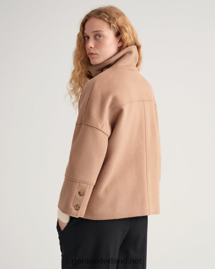 GANT vrouwen warme kaki cropped jack van wolmix R48460755