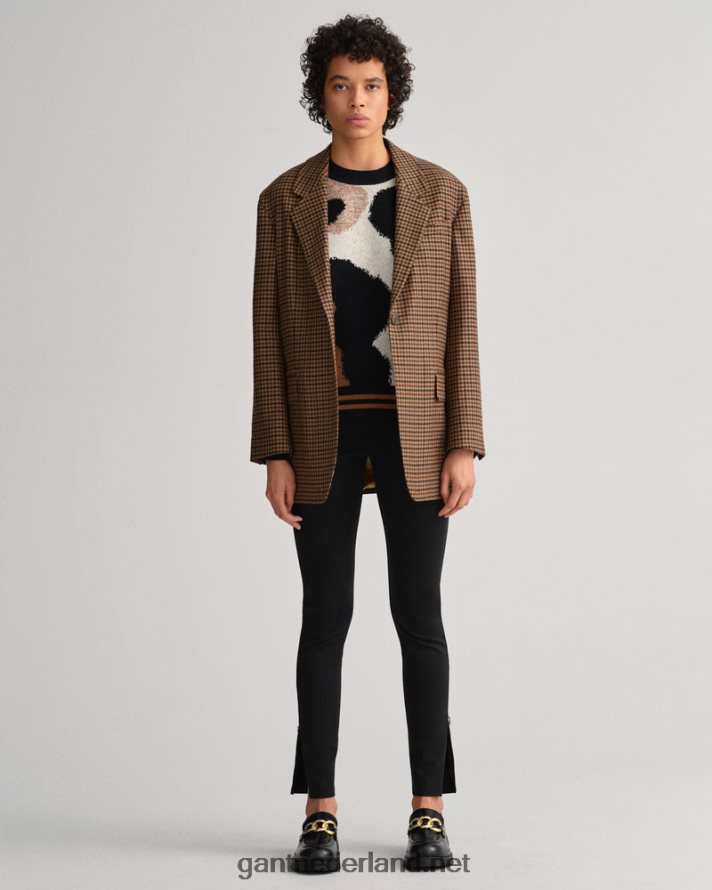 GANT vrouwen ebbenhout zwart jersey legging met ritssluiting aan de zijkant R48460739