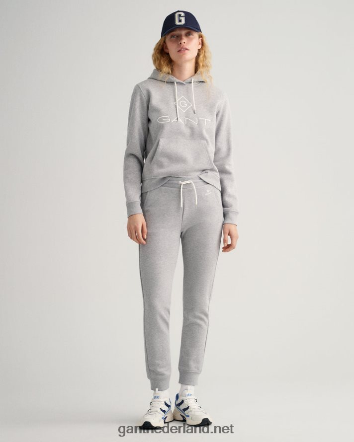 GANT vrouwen grijs gemêleerd joggingbroek met logo R48460731