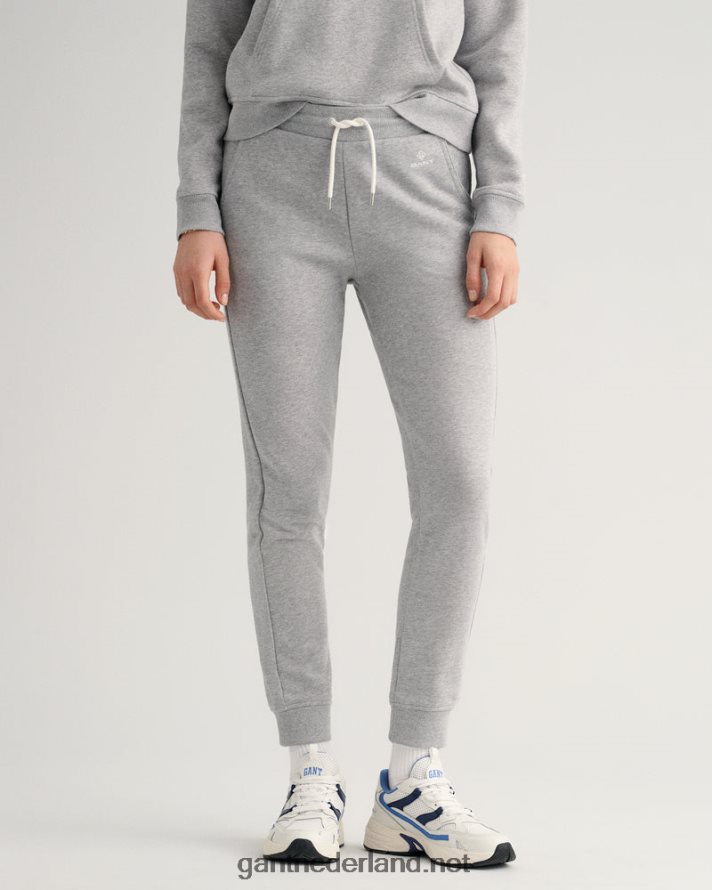 GANT vrouwen grijs gemêleerd joggingbroek met logo R48460731