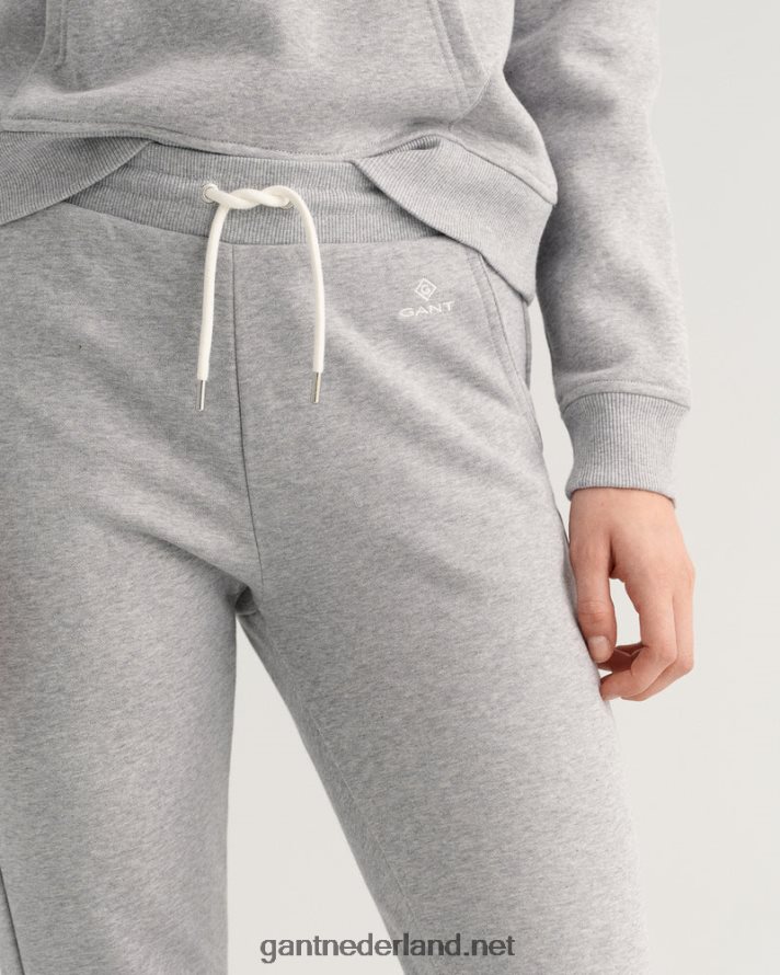 GANT vrouwen grijs gemêleerd joggingbroek met logo R48460731
