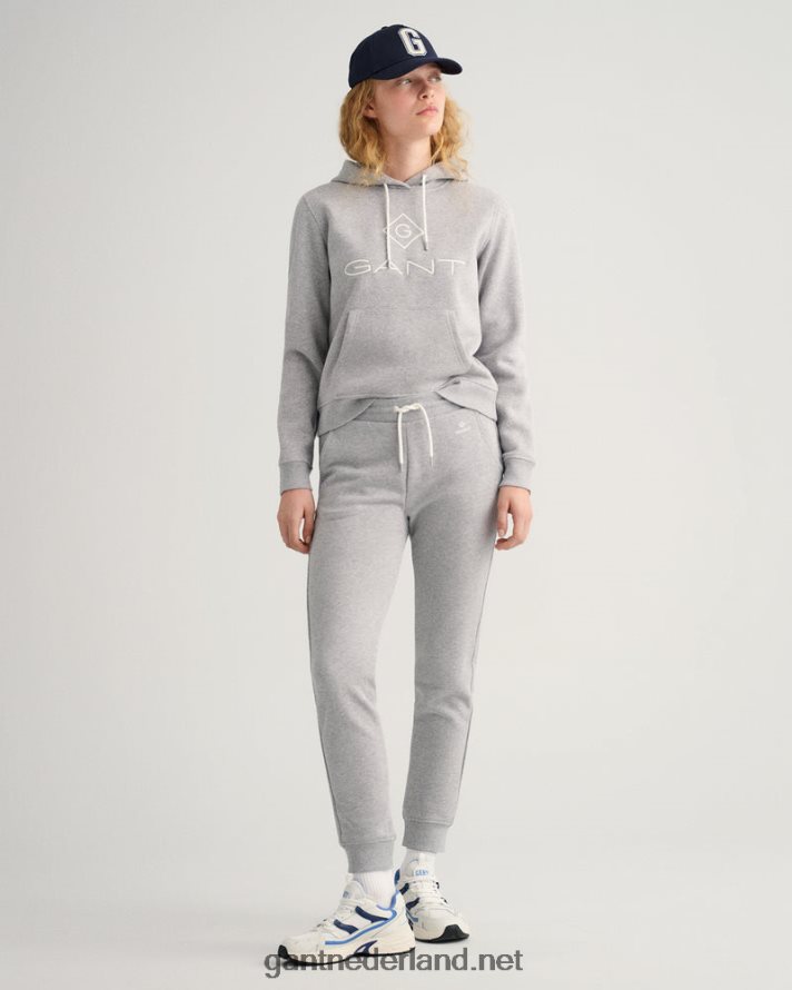 GANT vrouwen grijs gemêleerd joggingbroek met logo R48460731