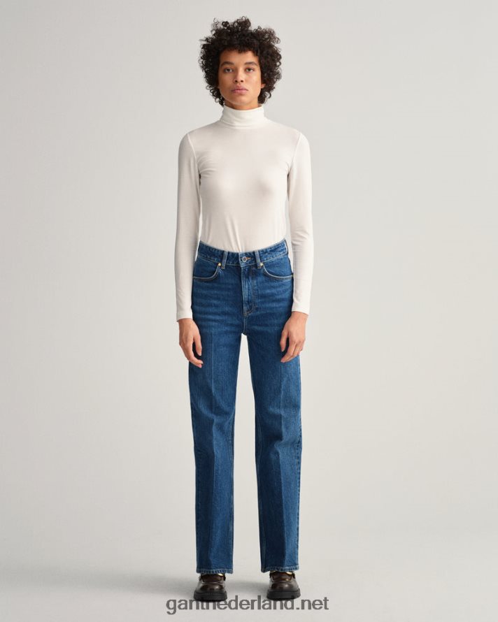GANT vrouwen midden blauw flare jeans met hoge taille R48460740