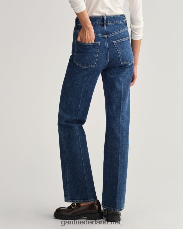 GANT vrouwen midden blauw flare jeans met hoge taille R48460740