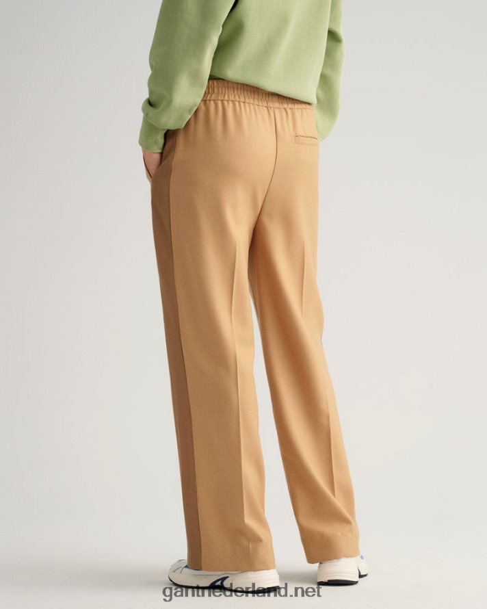 GANT vrouwen toffee-beige rechte pull-on broek R48460741