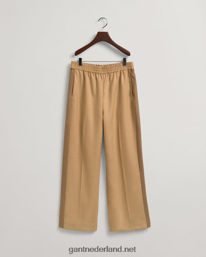 GANT vrouwen toffee-beige rechte pull-on broek R48460741