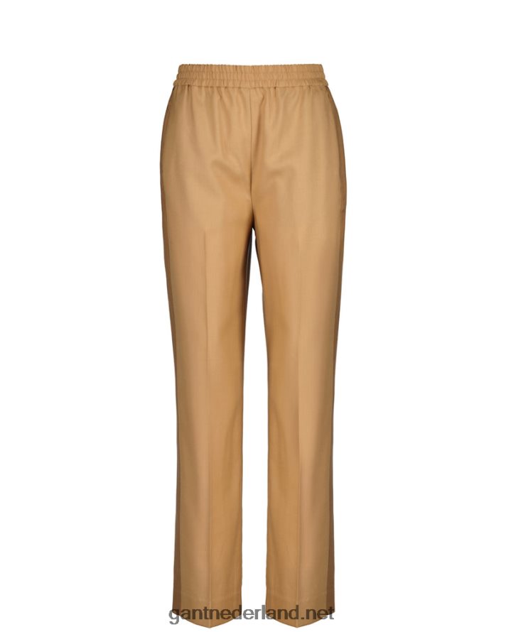 GANT vrouwen toffee-beige rechte pull-on broek R48460741